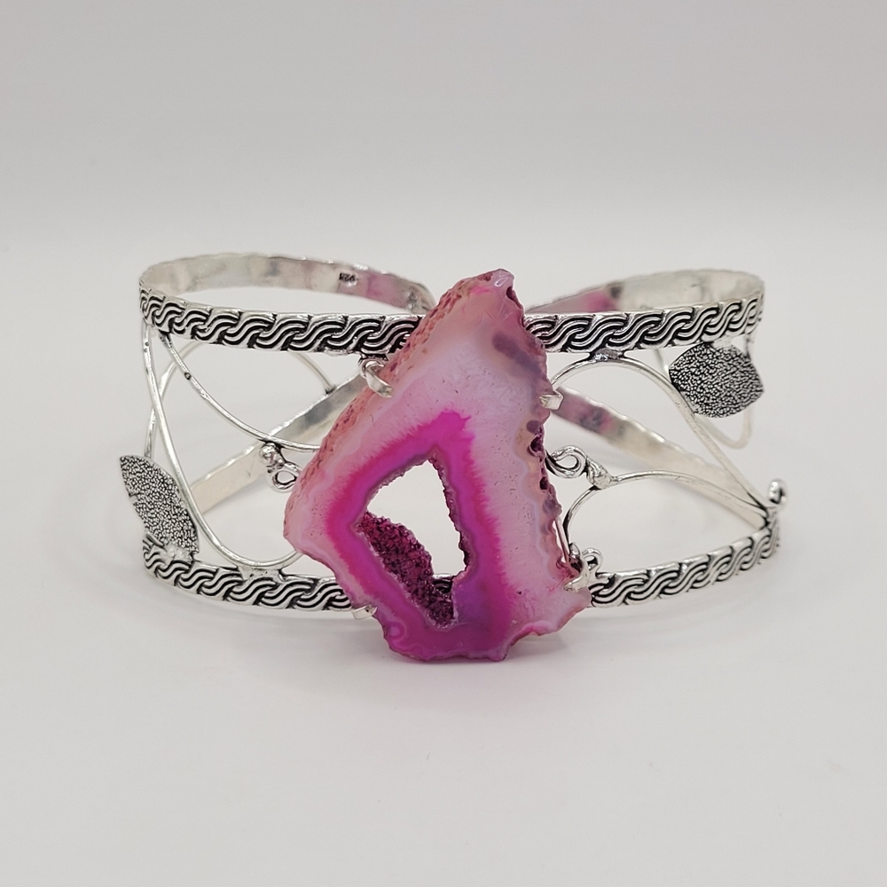 Artisan Crafted Handmade 925 Sterling Silver Leaf Filigree Open Cuff Bracelet